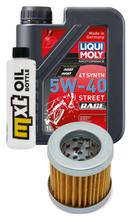 Pacchetto di ispezione 1L 5W-40 + filtro olio + 1x candela per Aprilia Mojito 125 ccm