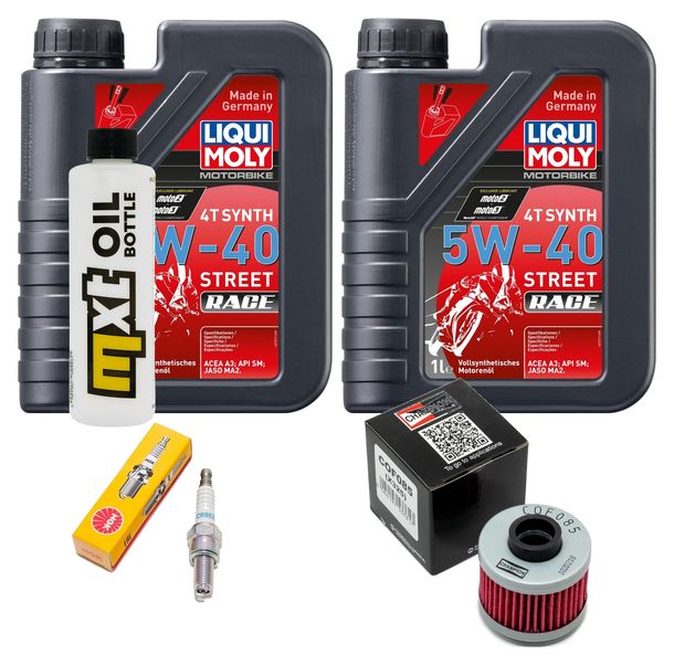 Inspektionspaket 2L 5W-40 + Ölfilter + 1x Zündkerze für Aprilia Scarabeo 125 ccm