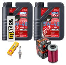 Inspectiepakket 2L 5W-40 + Oliefilter + 1x Bougie voor Aprilia Scarabeo 125 ccm