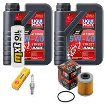Paquete de inspección 2L 5W-40 + filtro de aceite + 1x bujía para Aprilia Scarabeo 125 ccm