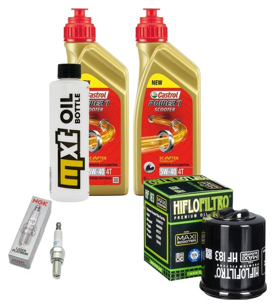 Inspektionspaket 2L 5W-40 + Ölfilter + 1x Zündkerze für Aprilia Scarabeo 125 ccm