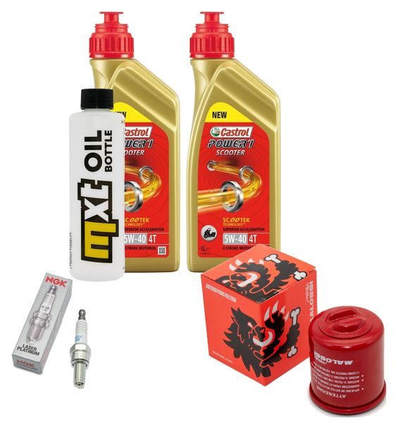 Paquete de inspección 2L 5W-40 + filtro de aceite + 1x bujía para Aprilia Scarabeo 125 ccm