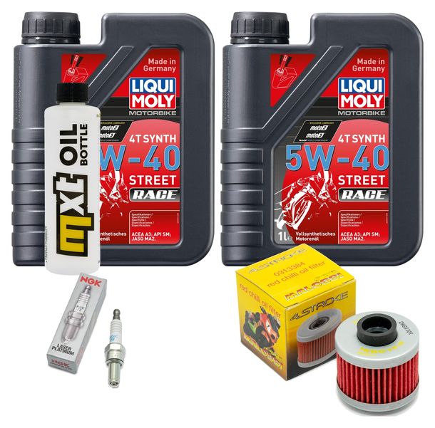 Inspektionspaket 2L 5W-40 + Ölfilter + 1x Zündkerze für Aprilia Scarabeo 125 ccm