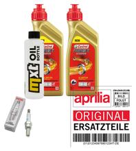 Kit d'inspection 2L 5W-40 + filtre à huile + 1x bougie pour Aprilia Scarabeo 125 ccm
