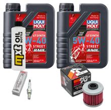 Kit d'inspection 2L 5W-40 + filtre à huile + 1x bougie pour Aprilia Scarabeo 125 ccm