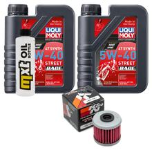 Kit d'inspection 2L 5W-40 + filtre à huile + 1x bougie pour Aprilia Scarabeo 125 ccm