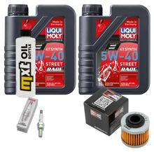 Inspection package 2L 5W-40 + oil filter + 1x spark plug for Aprilia Scarabeo 125 ccm