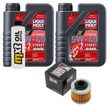 Pacchetto di ispezione 2L 5W-40 + filtro olio + 1x candela per Aprilia Scarabeo 125 ccm