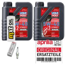 Pacchetto di ispezione 2L 5W-40 + filtro olio + 1x candela per Aprilia Scarabeo 125 ccm