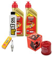Pacchetto di ispezione 2L 5W-40 + filtro olio + 1x candela per Aprilia SR Max 125 ccm