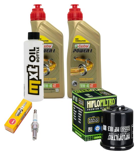 Inspektionspaket 2L 10W-40 + Ölfilter + 1x Zündkerze für Aprilia Sportcity Cube 125 ccm