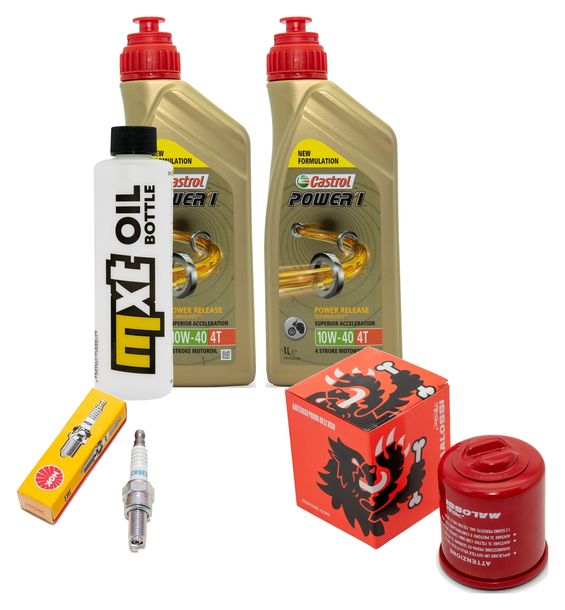 Inspektionspaket 2L 10W-40 + Ölfilter + 1x Zündkerze für Aprilia Sportcity Cube 125 ccm