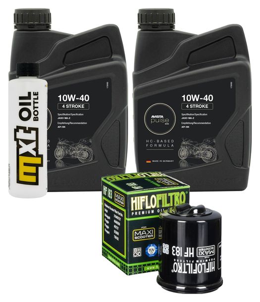Inspektionspaket 2L 10W-40 + Ölfilter + 1x Zündkerze für Aprilia Sportcity Cube 125 ccm