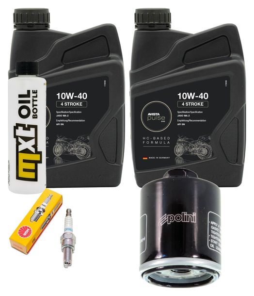 Inspektionspaket 2L 10W-40 + Ölfilter + 1x Zündkerze für Aprilia Sportcity Cube 125 ccm