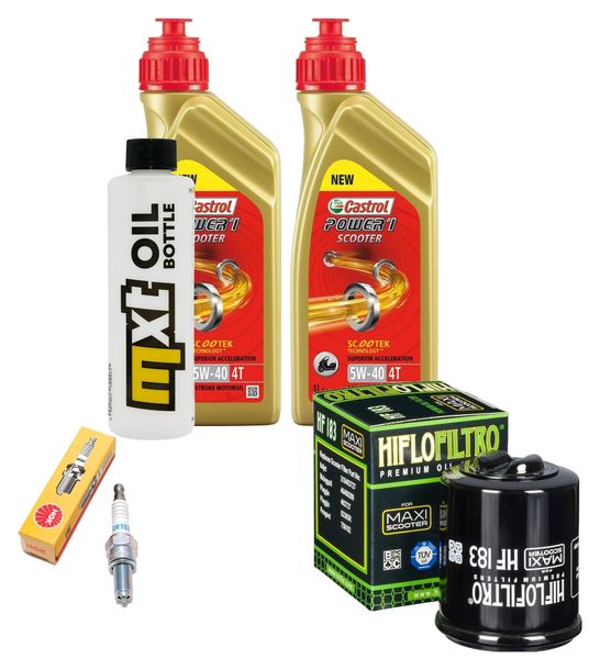 Inspektionspaket 2L 5W-40 + Ölfilter + 1x Zündkerze für Aprilia Sportcity One 125 ccm