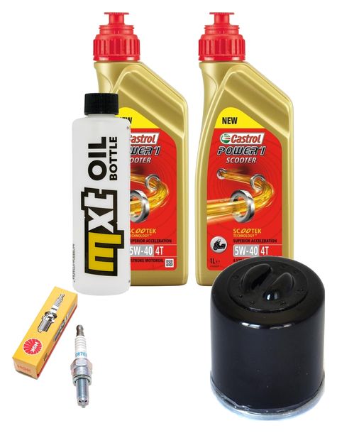 Inspektionspaket 2L 5W-40 + Ölfilter + 1x Zündkerze für Aprilia Sportcity One 125 ccm