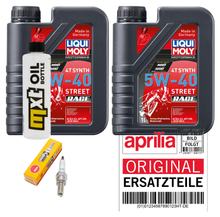 Pacchetto di ispezione 2L 5W-40 + filtro olio + 1x candela per Aprilia Leonardo 150 ccm