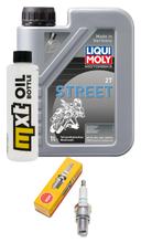 1L 2-stroke oil inspection package + 1x spark plug for Aprilia SR 150 ccm Year 2001