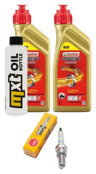Inspektionspaket 2L 5W-40 + Ölfilter + 1x Zündkerze für Aprilia Leonardo 300 ccm