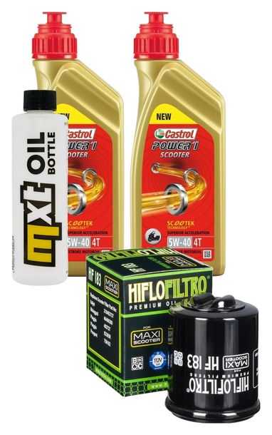 Pacchetto di ispezione 2L 5W-40 + filtro olio + 1x candela per Aprilia SR Max 300 ccm