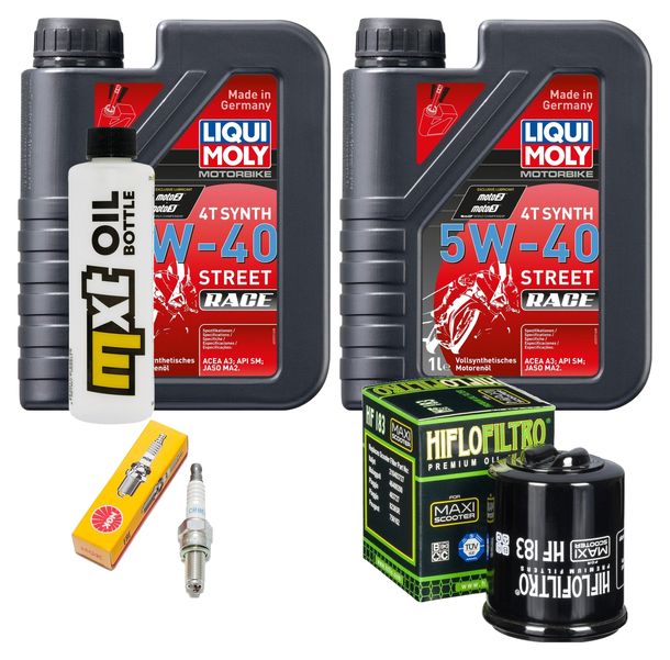 Inspektionspaket 2L 5W-40 + Ölfilter + 1x Zündkerze für Aprilia SR Max 300 ccm