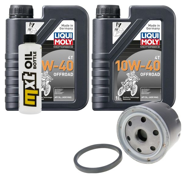 Pacchetto di ispezione 2L 10W-40 + filtro olio + 1x candela per Aprilia Atlantic 500 ccm