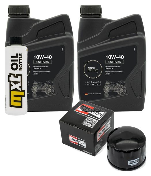Inspection package 2L 10W-40 + oil filter + 1x spark plug for Aprilia Atlantic 500 ccm