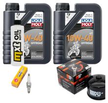 Paquete de inspección 2L 10W-40 + filtro de aceite + 1x bujía para Aprilia Atlantic 500 ccm