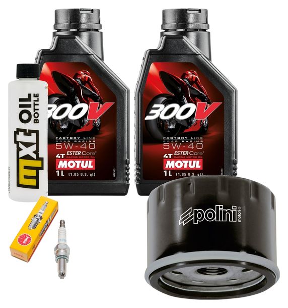 Inspektionspaket 2L 5W-40 + Ölfilter + 1x Zündkerze für Aprilia Scarabeo, Piaggio X9 500 ccm Bj. 2003 - 2006