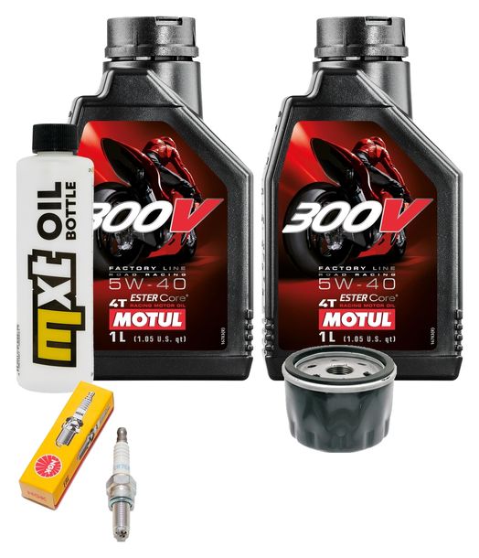 Inspektionspaket 2L 5W-40 + Ölfilter + 1x Zündkerze für Aprilia Scarabeo, Piaggio X9 500 ccm Bj. 2003 - 2006
