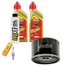 Paquete de inspección 2L 5W-40 + filtro de aceite + 1x bujía para Aprilia Scarabeo, Piaggio X9 500 ccm Año 2003 - 2006