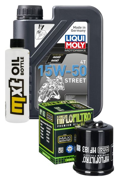 Paquete de inspección 1L 15W-50 + filtro de aceite + 1x bujía para Benelli Adiva 125 ccm