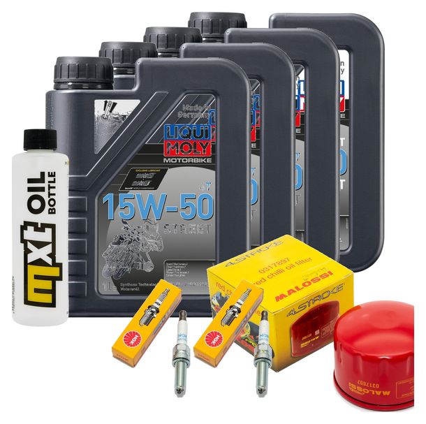 Inspektionspaket 4L 15W-50 + Ölfilter + 2x Zündkerze für BMW C GT 650 ccm