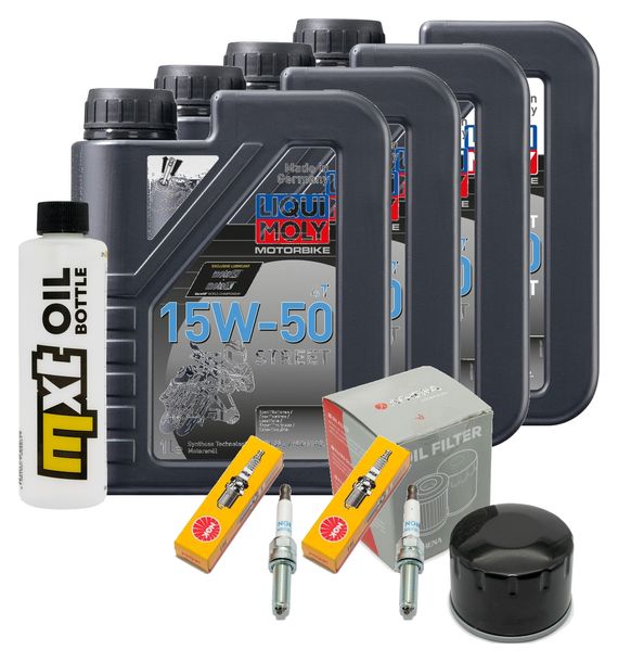 Pacchetto di ispezione 4L 15W-50 + filtro olio + 2x candela per BMW C GT 650 ccm