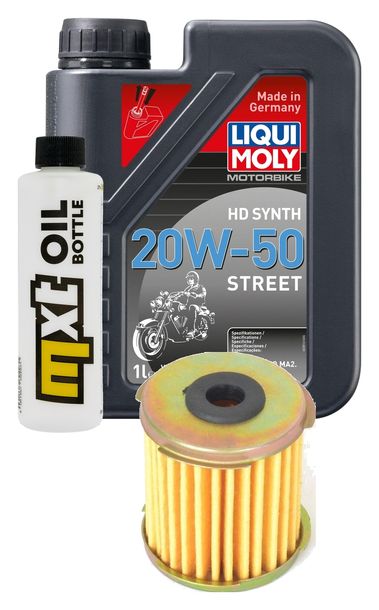 Pacchetto di ispezione 1L 20W-50 + filtro olio + 1x candela per Daelim NS II 125 ccm