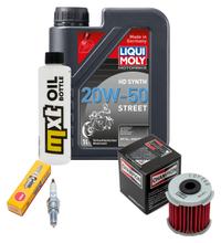 Kit de inspeção 1L 20W-50 + filtro de óleo + 1x vela de ignição para Daelim NS II 125 ccm