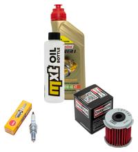 Kontrolní balíček 1L 10W-40 + olejový filtr + 1x zapalovací svíčka pro Daelim S1 Fi 125 ccm