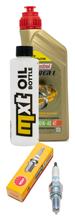 Pacote de Inspeção 1L 10W-40 + Filtro de Óleo + 1x Vela de Ignição para Daelim Otello Fi 125 ccm
