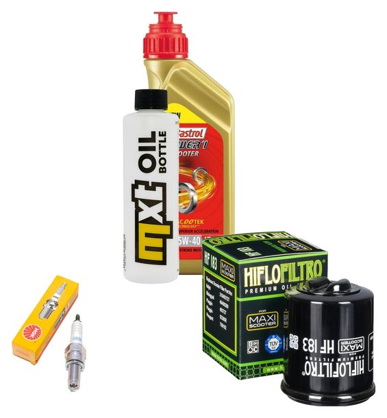Inspektionspaket 1L 5W-40 + Ölfilter + 1x Zündkerze für Derbi Boulevard 125 ccm Bj. 2003
