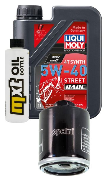 Inspection package 1L 5W-40 + oil filter + 1x spark plug for Derbi Boulevard 125 ccm Year 2003