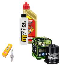Paquete de inspección 1L 5W-40 + filtro de aceite + 1x bujía para Derbi Boulevard 125 ccm Año 2003