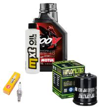 Kit d'inspection 1L 5W-40 + filtre à huile + 1x bougie pour Derbi Boulevard 125 ccm Année 2003