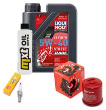 Kit d'inspection 1L 5W-40 + filtre à huile + 1x bougie pour Derbi Boulevard 125 ccm Année 2003