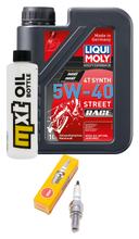 Paquete de inspección 1L 5W-40 + filtro de aceite + 1x bujía para Derbi Boulevard 125 ccm Año 2003