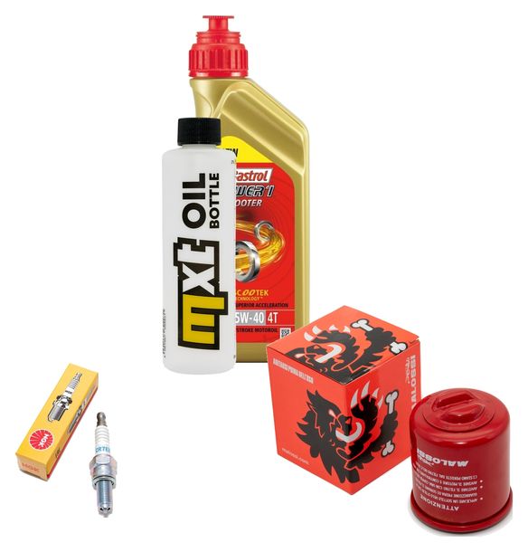 Inspektionspaket 1L 5W-40 + Ölfilter + 1x Zündkerze für Derbi Boulevard S 125 ccm Bj. 2007