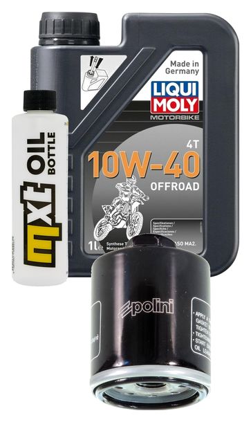 Pacchetto di ispezione 1L 10W-40 + filtro olio + 1x candela per Derbi GP1 125 ccm