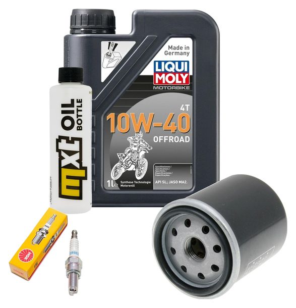 Inspection package 1L 10W-40 + oil filter + 1x spark plug for Derbi GP1 125 ccm