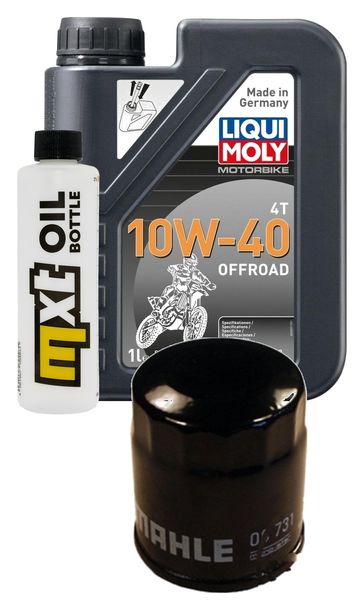 Inspektionspaket 1L 10W-40 + Ölfilter + 1x Zündkerze für Derbi GP1 125 ccm