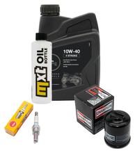Kit d'inspection 1L 10W-40 + filtre à huile + 1x bougie pour Derbi GP1 125 ccm