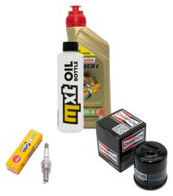 Pacchetto di ispezione 1L 10W-40 + filtro olio + 1x candela per Derbi GP1 125 ccm